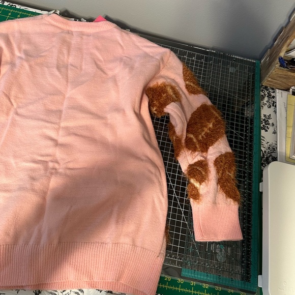 Simply Southern Football Pink Fuzzy Sweater NEW Small - Picture 10 of 10